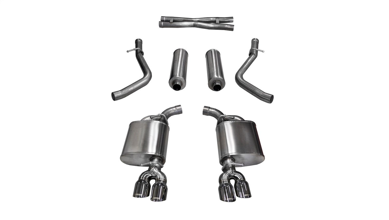 Corsa Cat Back Exhaust 14986 (Single Side Exit with Black Twin Pro Series Tips), 1 Pack