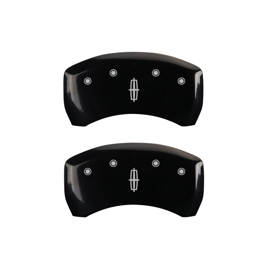 MGP Caliper Covers Front and Rear 36020SLC1BK Black Powder Coat Finish, Set of 4 (Lincoln Star logo Silver Characters, Engraved)