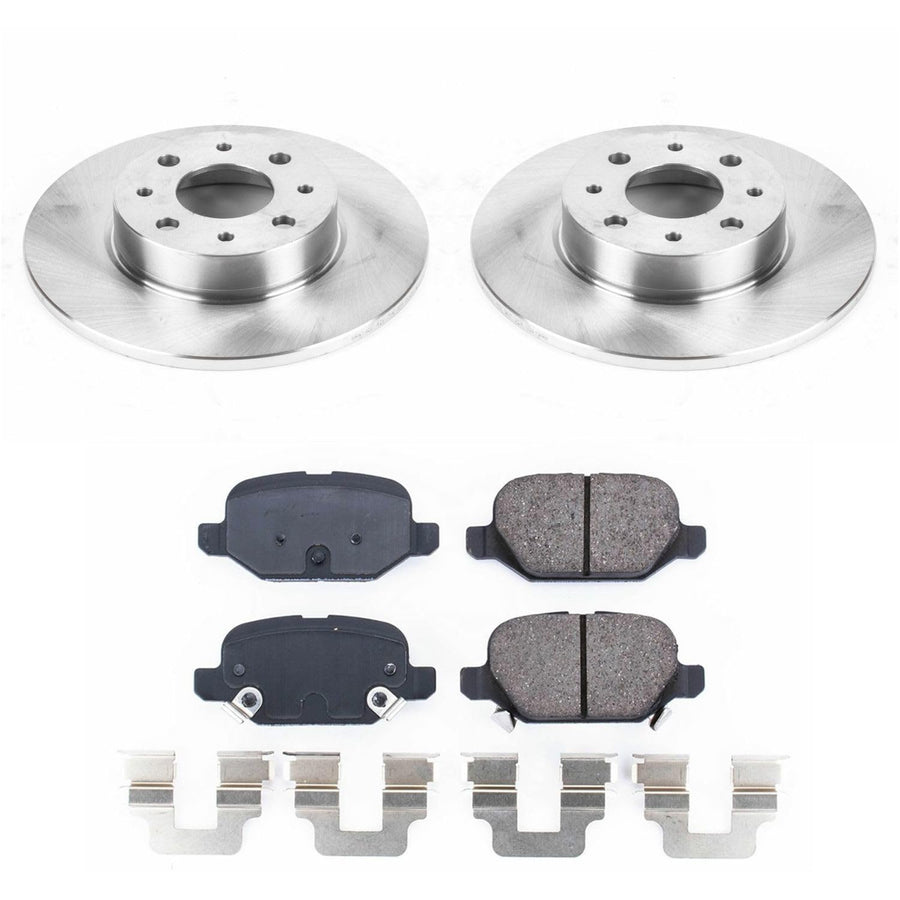 Power Stop KOE7169 Rear Replacement Brake Kit-OE Brake Rotors & Ceramic Brake Pads For Fiat 500 2013-2019 [Model Specific]