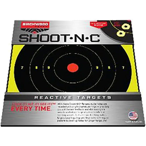 Shoot-N-C Birchwood Casey Bullseye Dispenser Targets | Always Flat Adhesive Back Shooting Training Reactive Targets with Pasters, 12" - Pack of 25