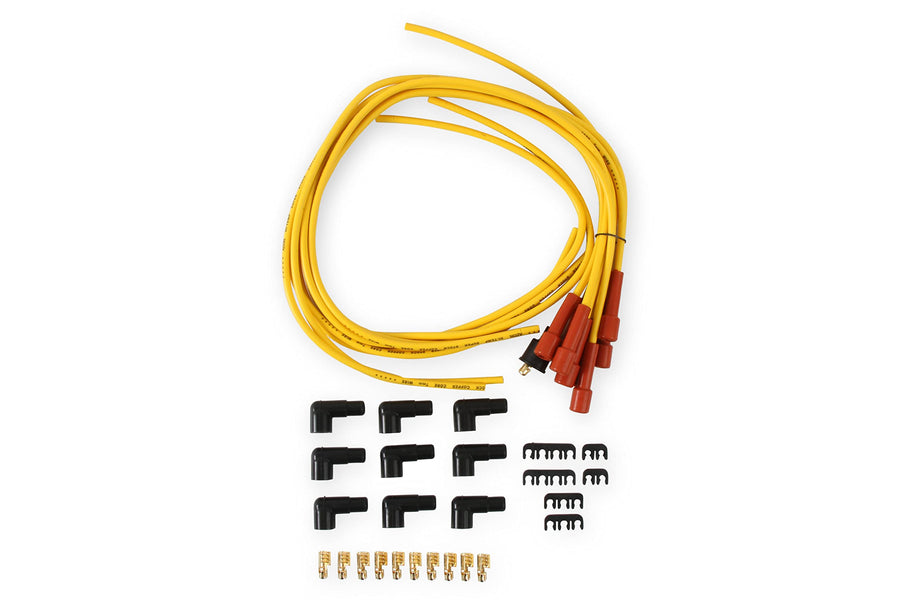 3008 ACCEL Spark Plug Wire Set - 7mm - Super Stock with Copper Core - Universal Straight Boots - Yellow