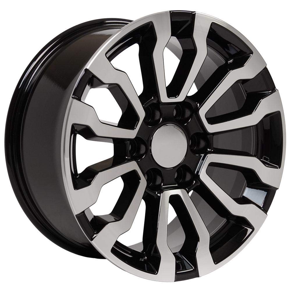 Black Machined Wheel OE Wheels LLC CV35-18085-6550-24MB Painted (18 x 8.5 inches /6 x 139 mm, 24 mm Offset)