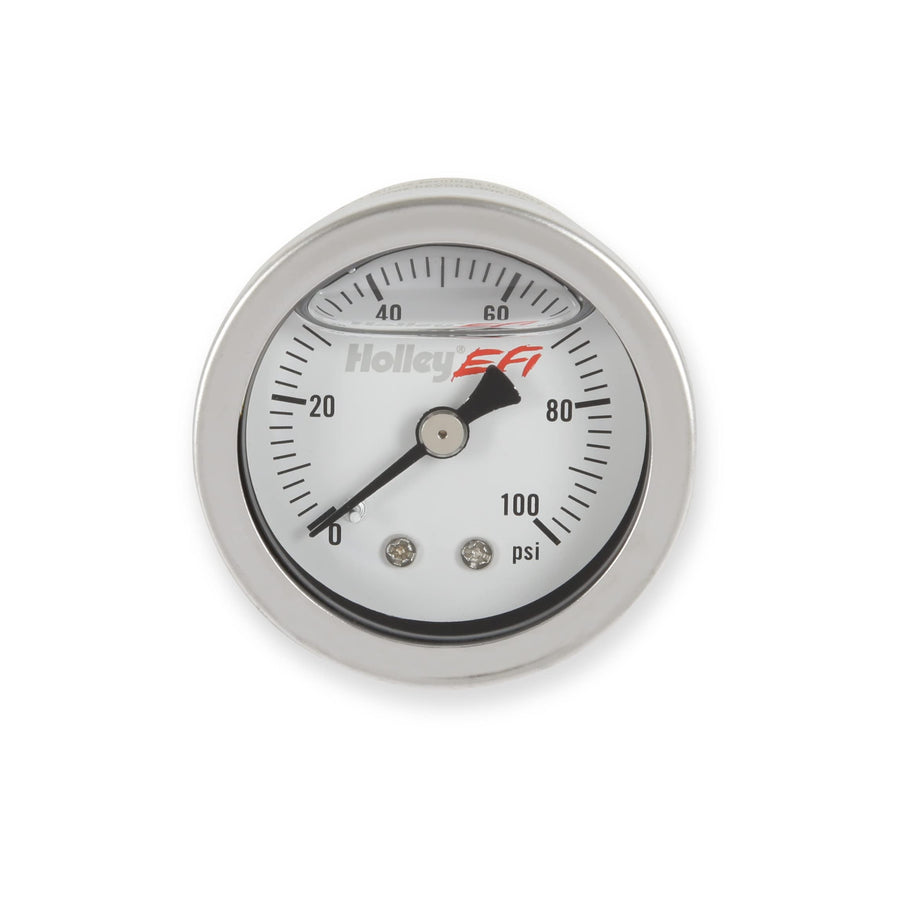 26-507 Holley EFI Fuel Pressure Gauge - 0-100psi - 1.5 inch - Glycerin Filled