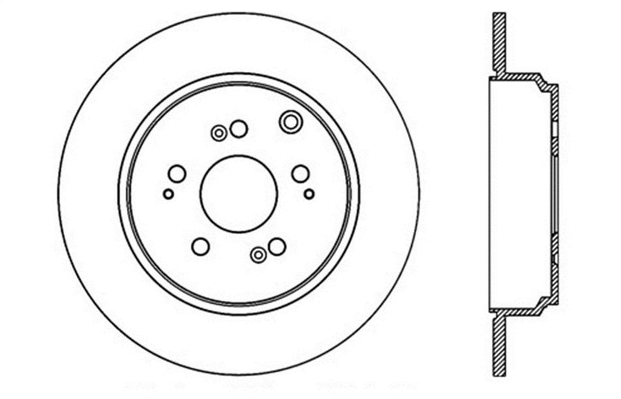 StopTech Sport 128.40072R Cross Drilled Brake Rotor (Rear Right), 1 Pack