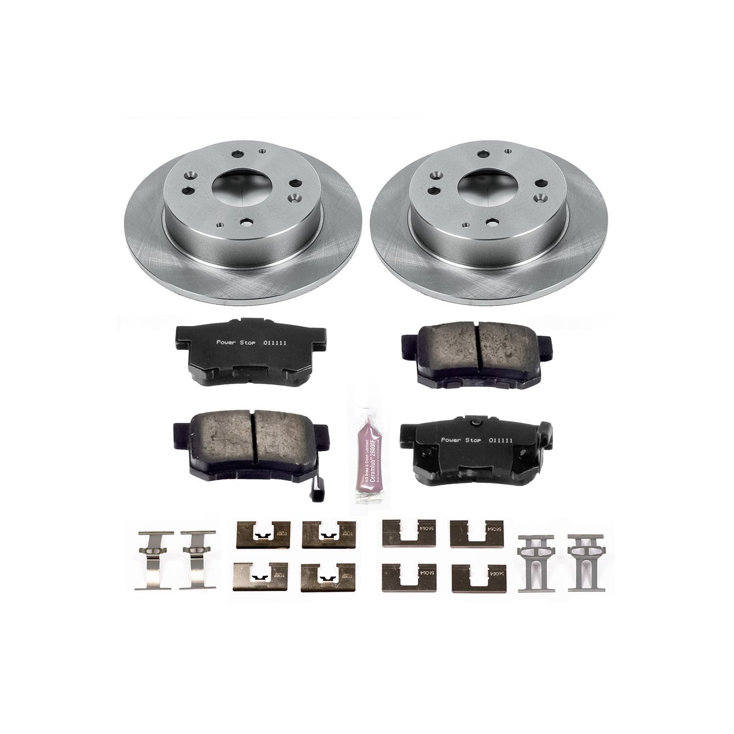 POWERSTOP Autospecialty KOE701 Rear Replacement Brake Kit-OE Brake Rotors & Ceramic Brake Pads For Acura CL 1997 | Honda Accord 1991-1997 [Vehicle Specific]