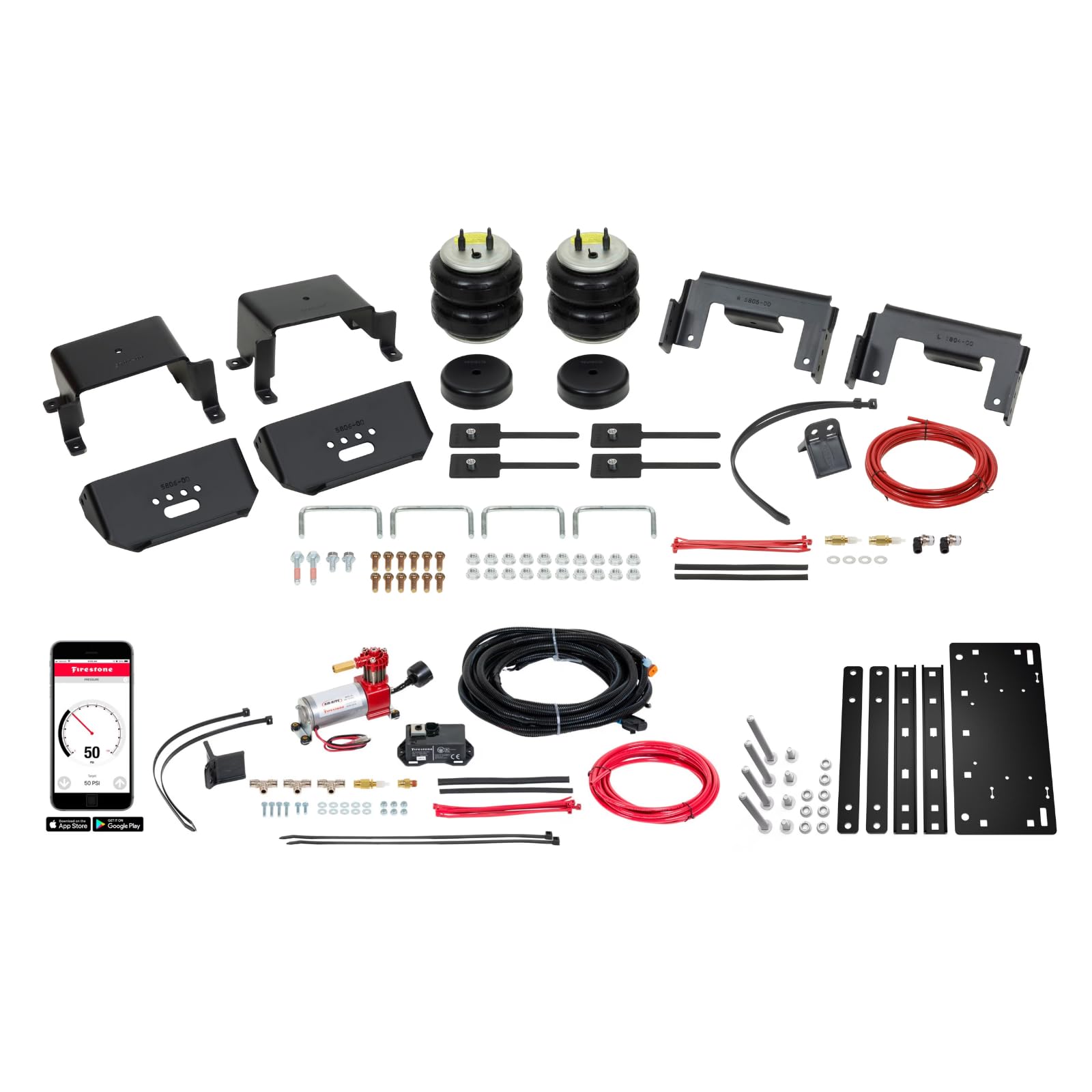 Airide Firestone 2878 All-In-One Wireless Rear Air Helper Spring Kit fits 2015-2026 F150 | Wireless Air Control System for Effortless Load Leveling | Improves Ride Comfort, Stability & Towing Safety