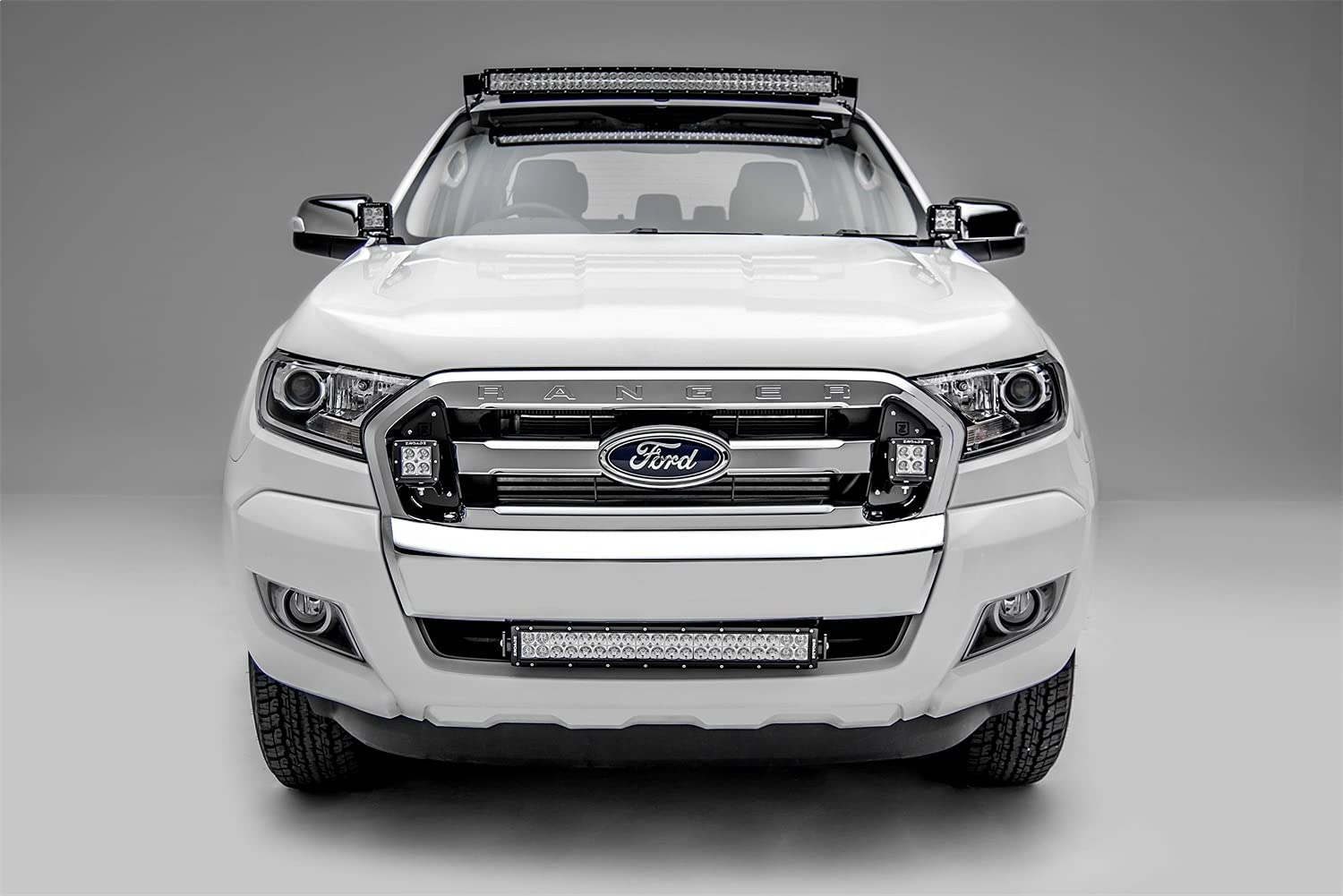 2015-2018 Ford Ranger T6 ZROADZ Front Bumper Center LED Bracket to Mount 20 Inch LED Light Bar - PN #Z325761