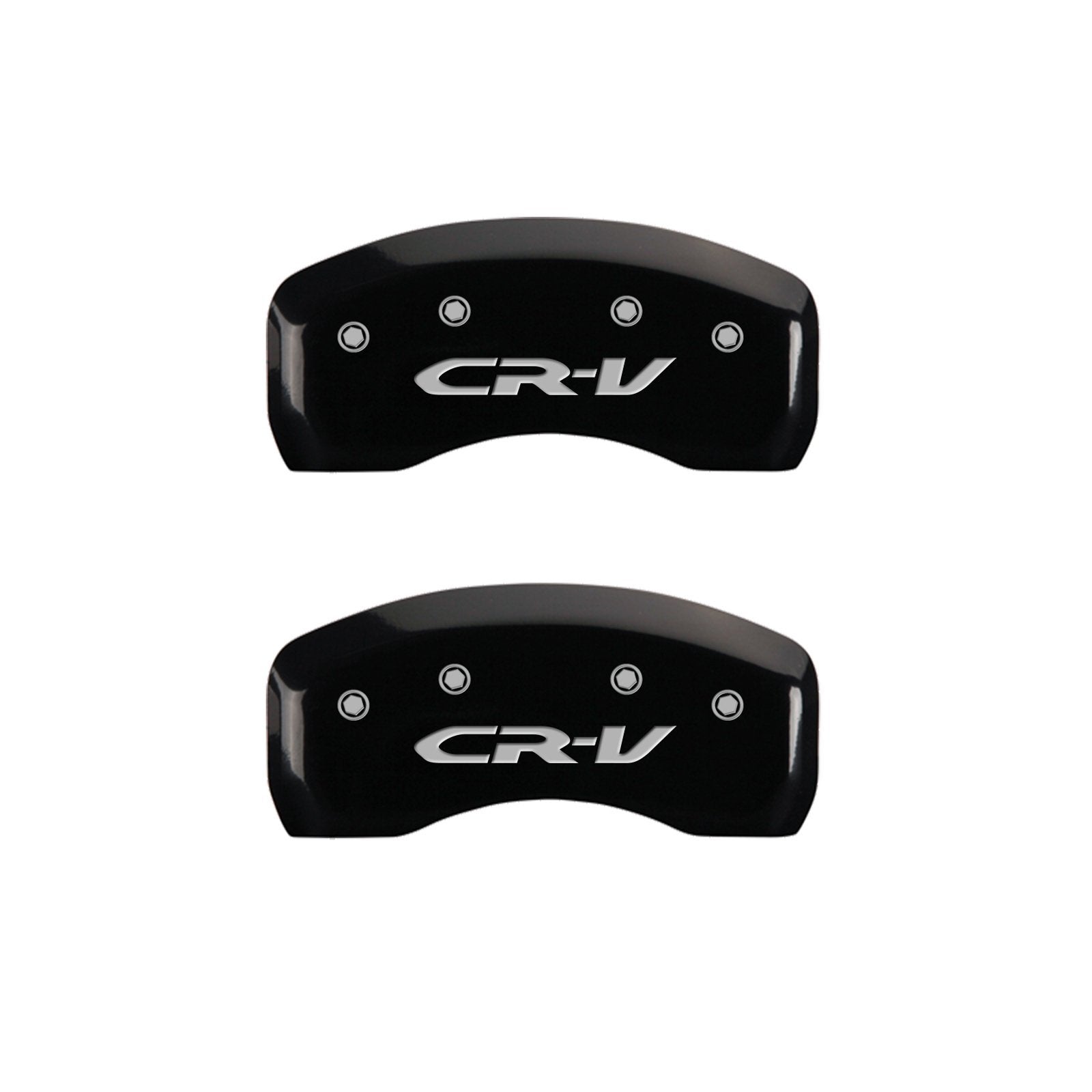 MGP Caliper Covers Front and Rear 20205SCRVBK Black Powder Coat Finish, Set of 4 (Honda CR-V Silver Characters, Engraved)