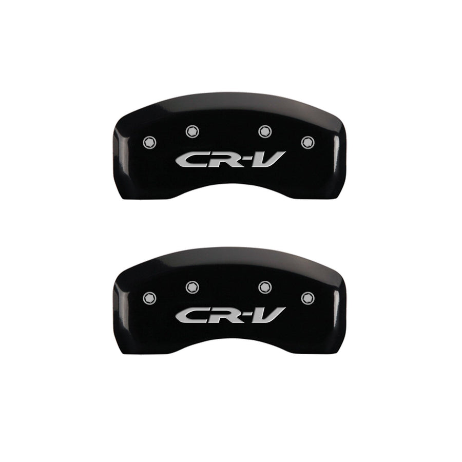 MGP Caliper Covers Front and Rear 20205SCRVBK Black Powder Coat Finish, Set of 4 (Honda CR-V Silver Characters, Engraved)