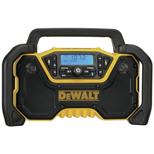 DEWALT Portable Bluetooth Radio 12V/20V MAX, Cordless, 100 ft Range, 3.5” Subwoofers, Jobsite (DCR028B)