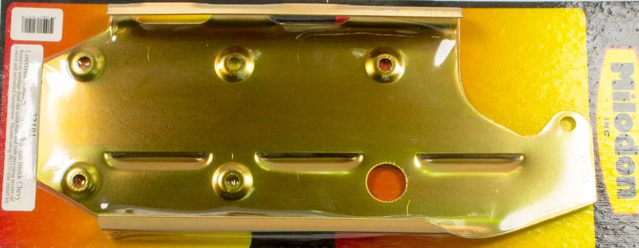 Milodon Gold Zinc Plated 32101 Louver Designed Left Side Dipstick Windage Tray for Small Block Chevy 400