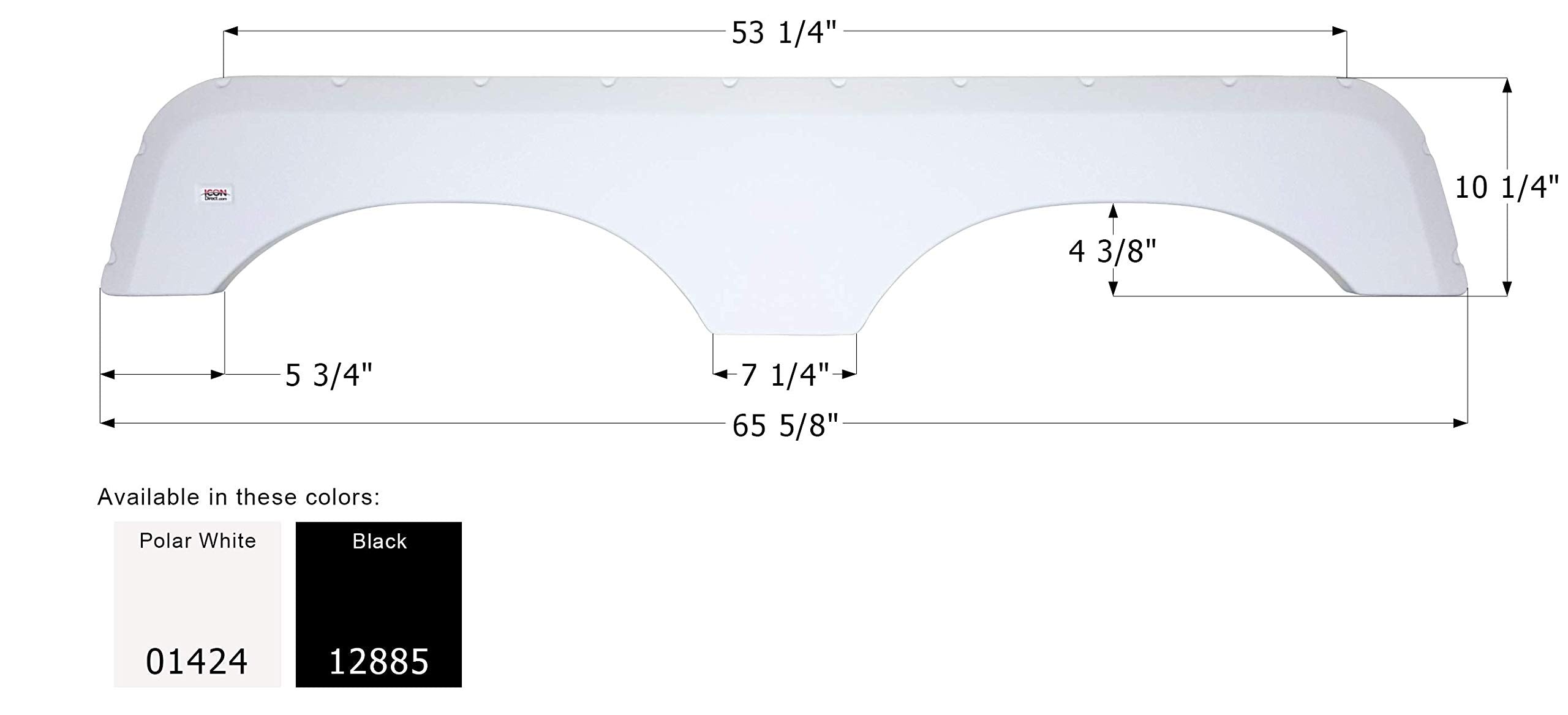 Jayco ICON 01424 Tandem Fender Skirt FS700, Polar White