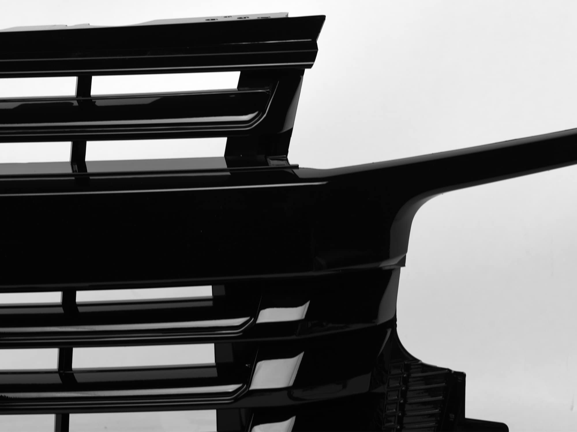 OE Badgless Style Armordillo USA Front Hood Bumper Grille - Piano Black Fits 2021-2023 Chevy Tahoe/Suburban