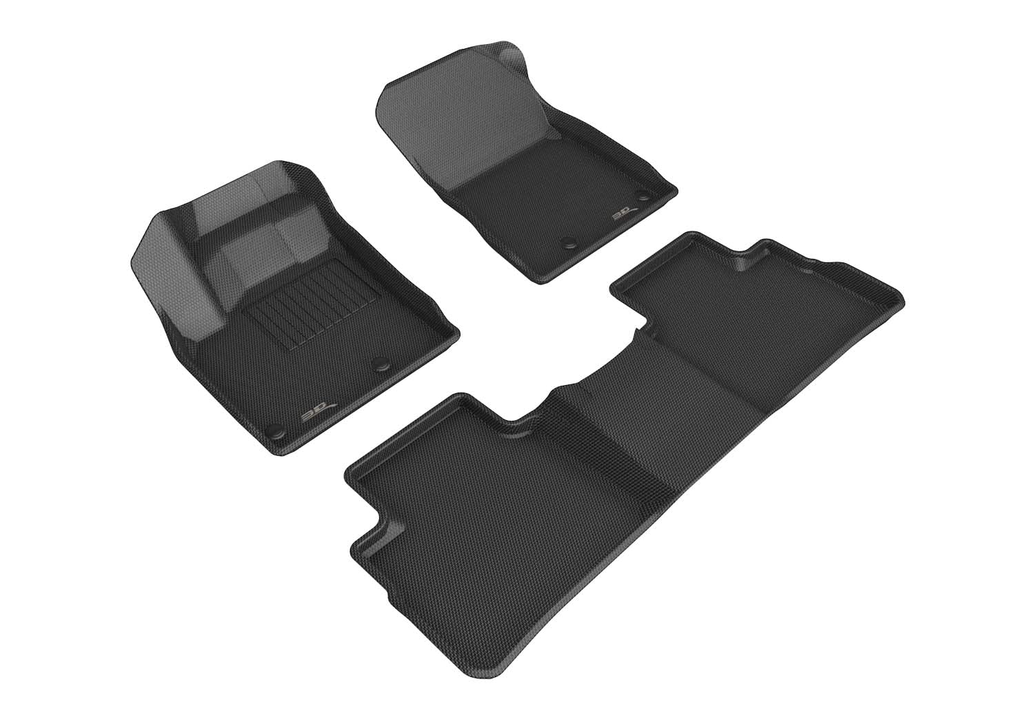3D MAXpider Kagu Custom Fit Floor Mats (Black) Compatible With Nissan Rogue 2021-2022 - Full Set