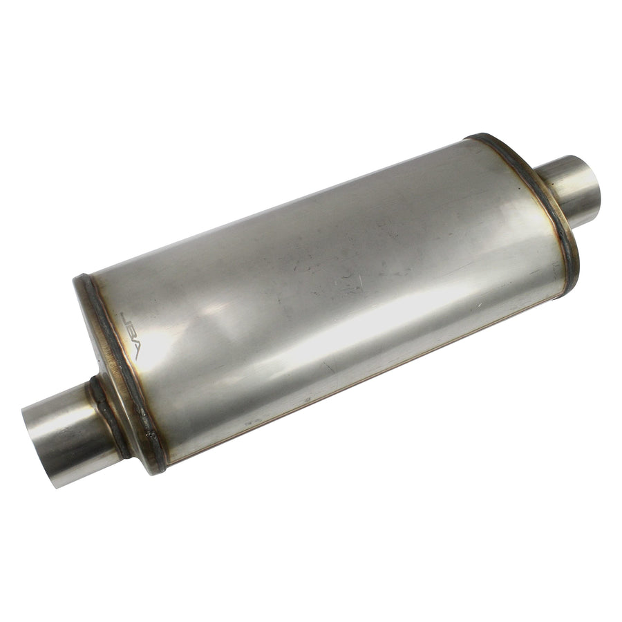 Muffler JBA 40-301800 ('Universal' Chambered Style 304SS 18'x8'x5' 3' Inlet Diameter Offset/Center), 1 Pack