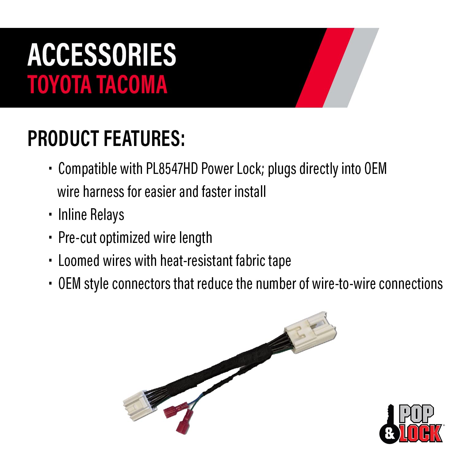 Pop N Lock Tacoma PL9547TAC: Plug & Play T-Harness