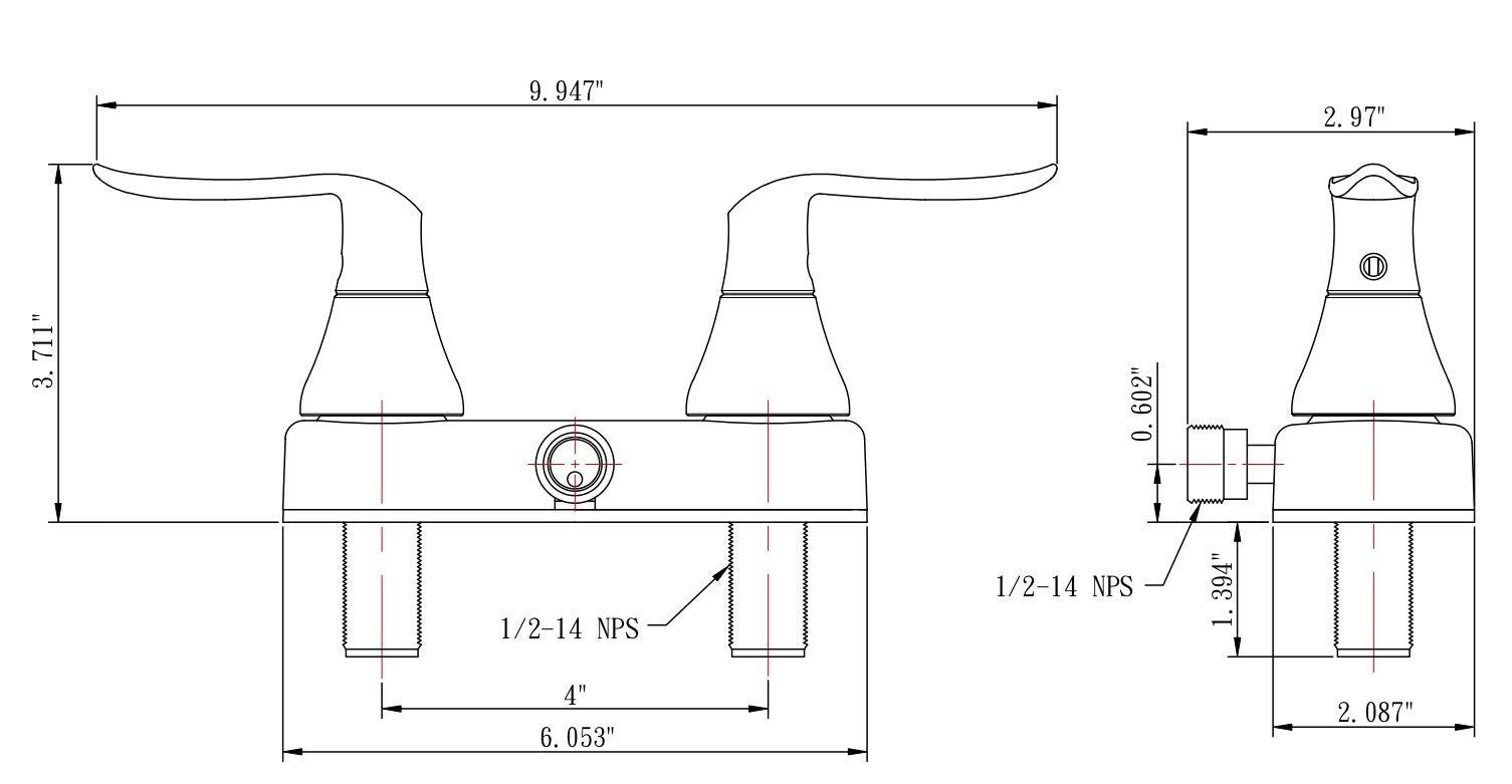 Dura Faucet RV Shower Faucet DF-SA100LH-MB Valve Diverter with Winged Levers (Matte Black)