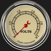 Vintage Classic Instruments VT330SLF 2 5/8" Volt Gauge Full Sweep