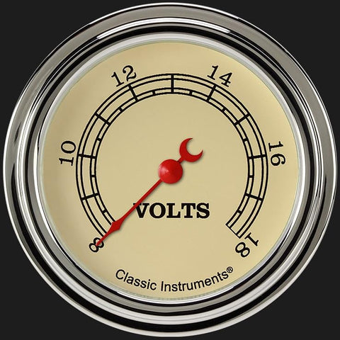 Vintage Classic Instruments VT330SLF 2 5/8" Volt Gauge Full Sweep