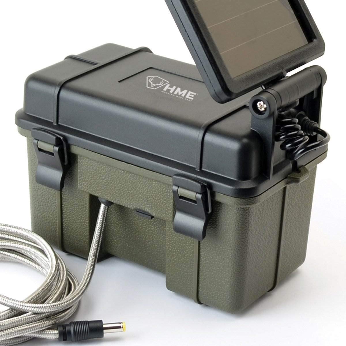 HME 12V/Solar Trail Camera Auxiliary Power Pack Durable Weather-Resistant Housing Easy Installation & Versatile Compatibility, Black