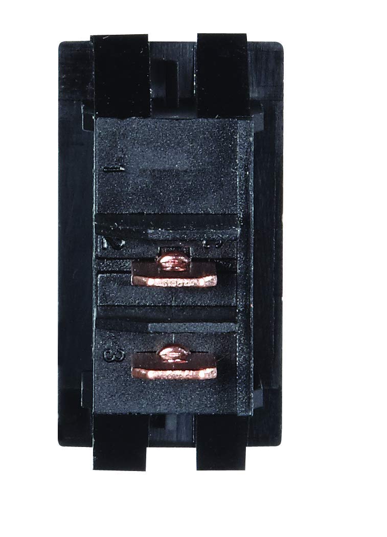 Rocker Switch RV Designer S269, 10 Amp, On / Off, SPST, Black w/ Silver Text, DC Electrical