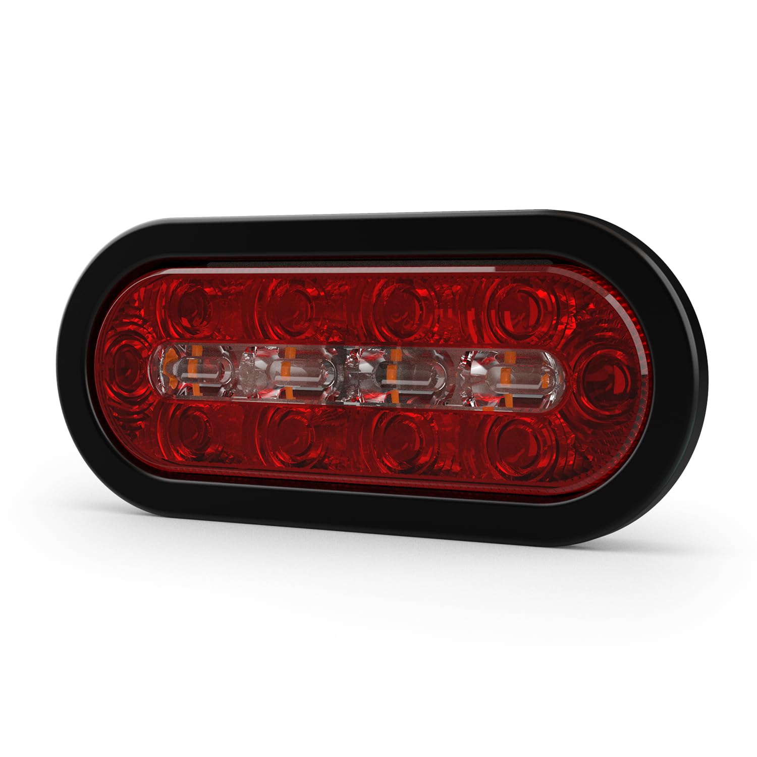 ECCO 8 Inch LED STTR Warning Light Amber White 12V 24V Surface Mount Waterproof Construction Caution Lights for Truck off Road car Commercial Vehicles, 5 Year Warranty