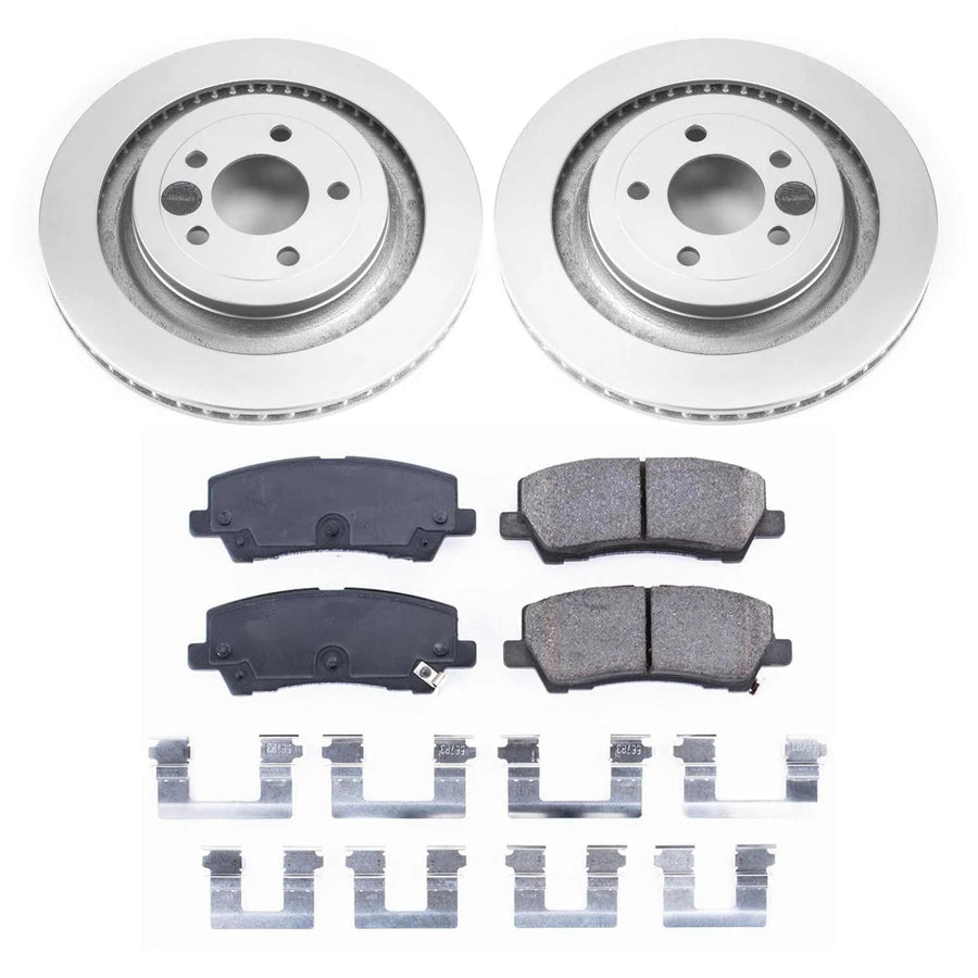 Power Stop Rear Coated Brake Rotors and Z17 Ceramic Brake Pads Kit For Mustang 2015-2022 [Model Specific] CRK6812