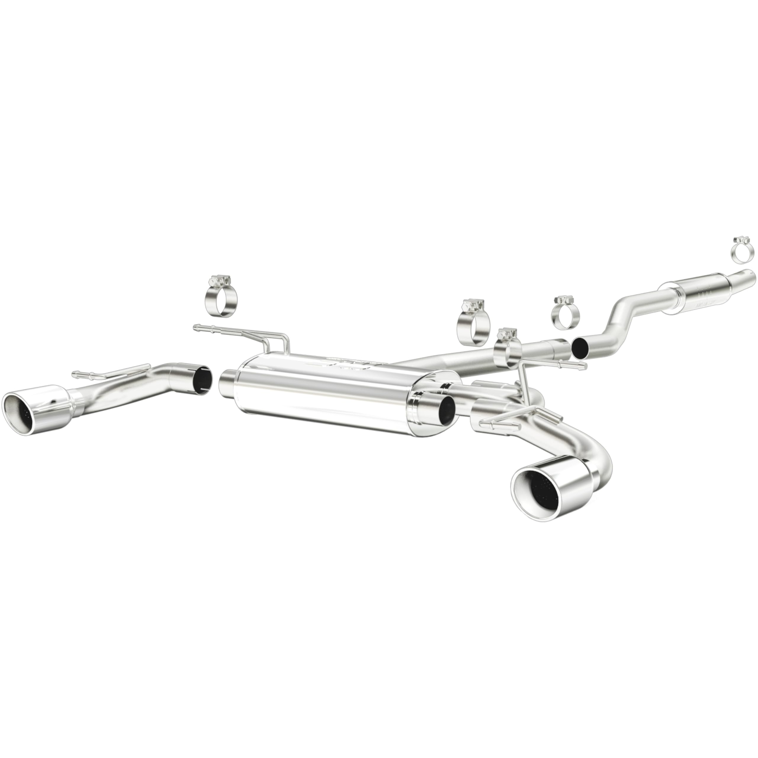 Cat-Back MagnaFlow Performance Exhaust System 15294: Street Series, Compatible with 2014-2018 Mazda 3, Dual Split Rear Exit Style