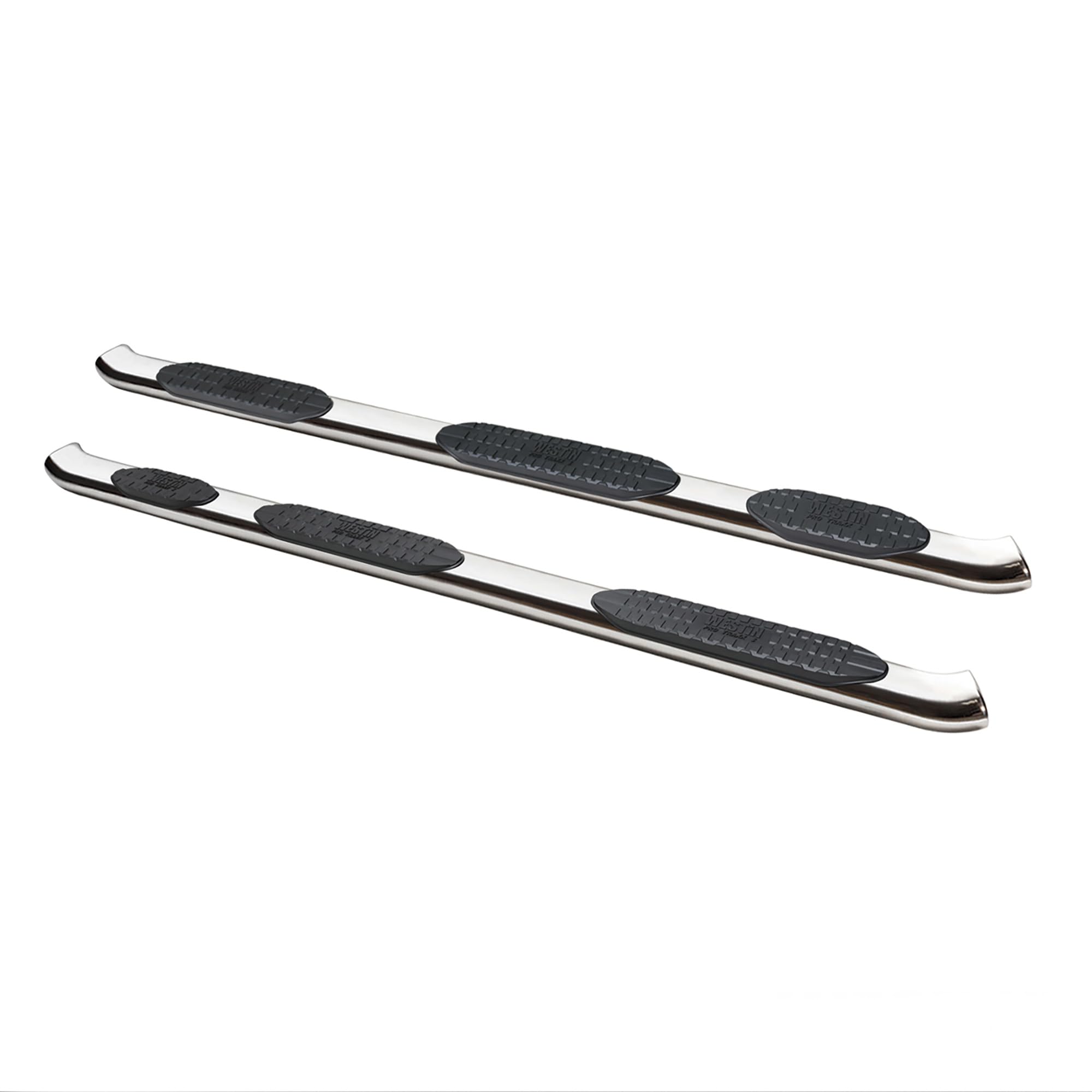 Westin PRO TRAXX 5 Oval Wheel to Wheel Nerf Bars fits 2019-2025 Ram 1500 6'5" Quad Cab Bed (Exc 1500 Classic) Stainless Steel Pair