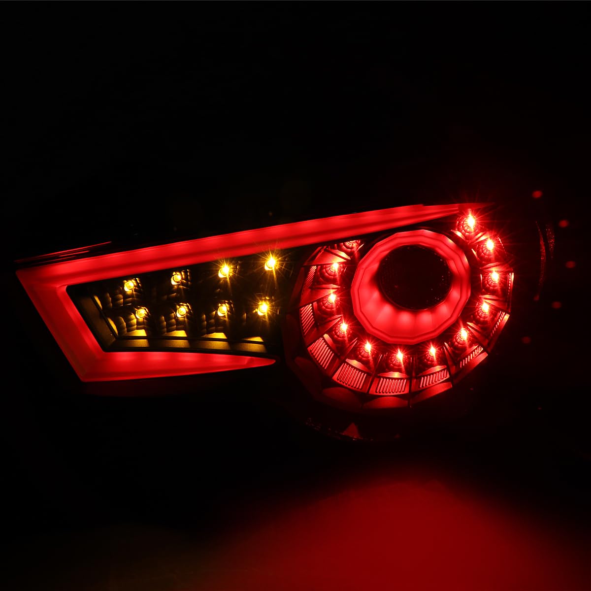 Black LED Tail Lights SPEC-D TUNING Compatible with 2013-2016 Scion FR-S, 2013-2016 Subaru BRZ, Left + Right Pair Assembly