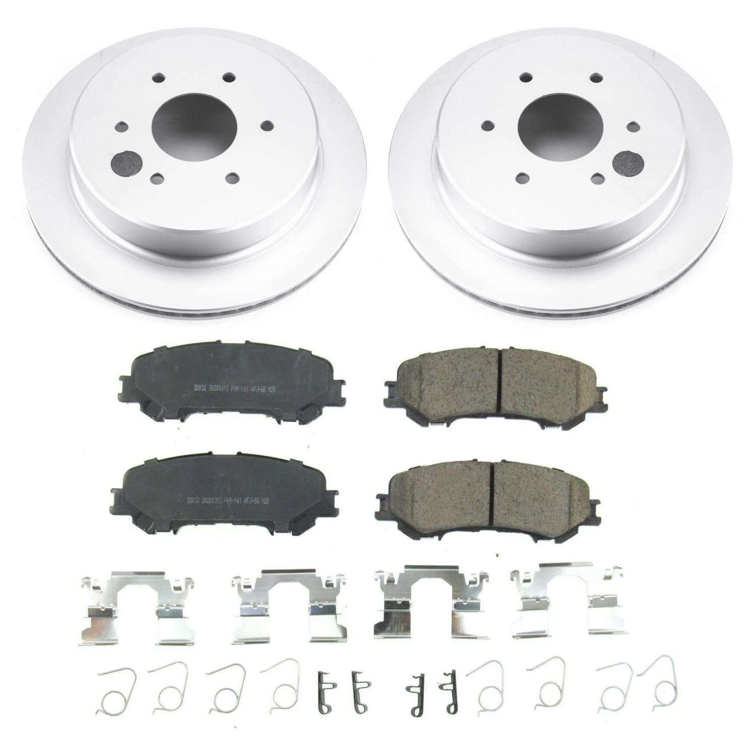 Power Stop Z17 Rear Coated Rotor Brake Kit-Coated Rotors and Ceramic Brake Pads For Nissan TITAN 2017-2022 [Model Specific]