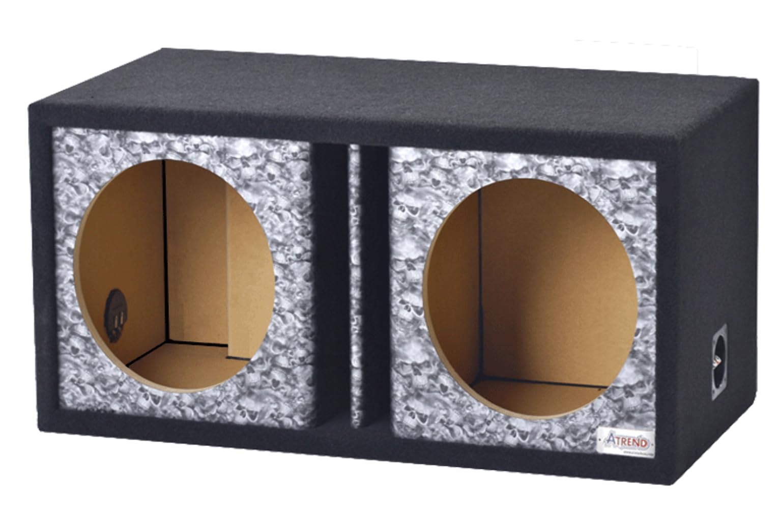 Atrend 15DVR-Reaper Black Skulls Pattern GFX Series Dual Vented Divided Chamber 15" Subwoofer Enclosure