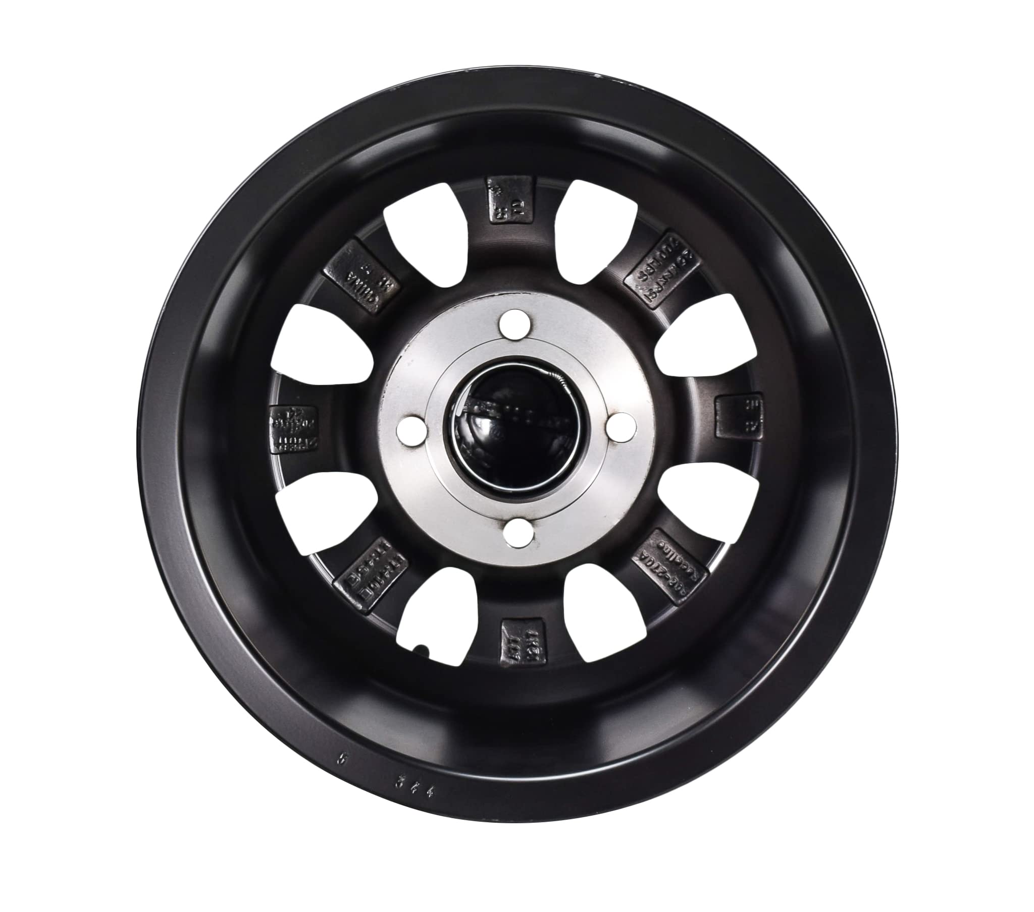 G77 Raceline Mamba Golf 12x7 4x4" +5mm Black/Machined Wheel Rim 12" Inch