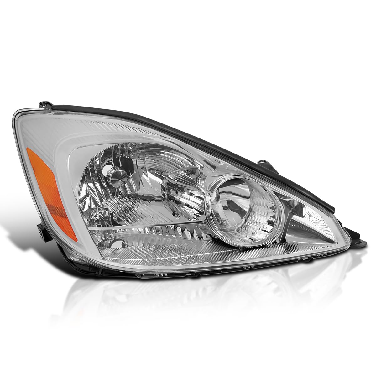 Passenger Side Right Spec-D Tuning Chrome Headlight Compatible with 2004-2005 Toyota Sienna