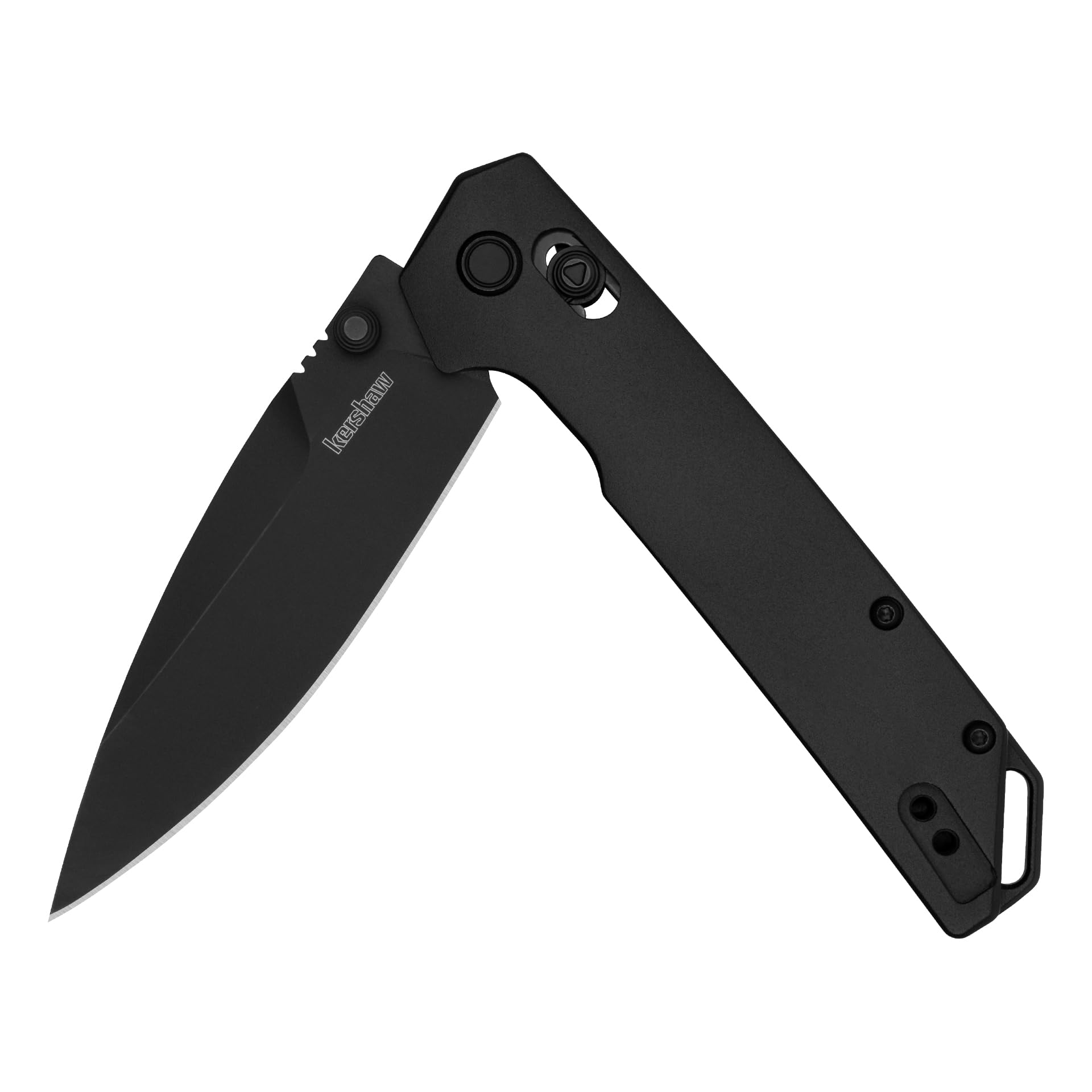 Kershaw Folding Pocket Knife Black Iridium, Sleek 3.4 inch D2 Steel Blade, DuraLock Locking Mechanism, Aluminum Handle, Designed in the USA