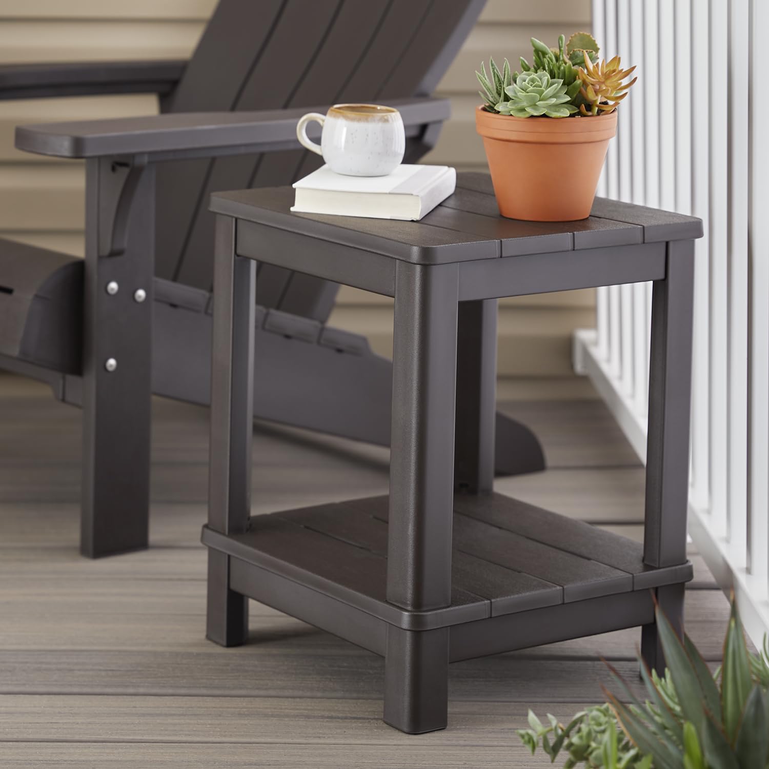 Brown Keter Deluxe Adirondack Side Table