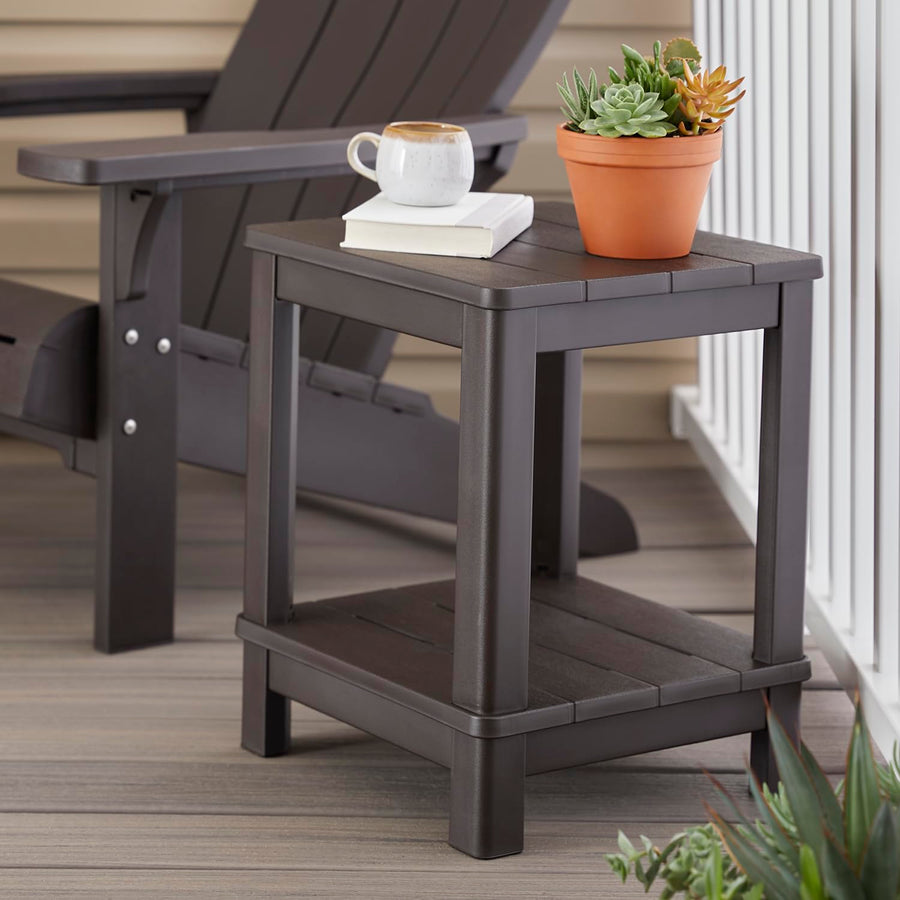Brown Keter Deluxe Adirondack Side Table