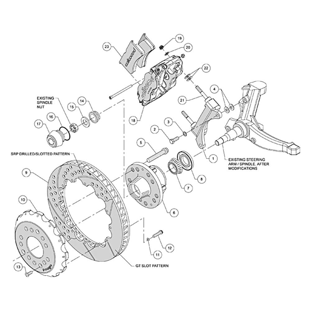 12.88" FNSL6R Front Hub Kit, Red