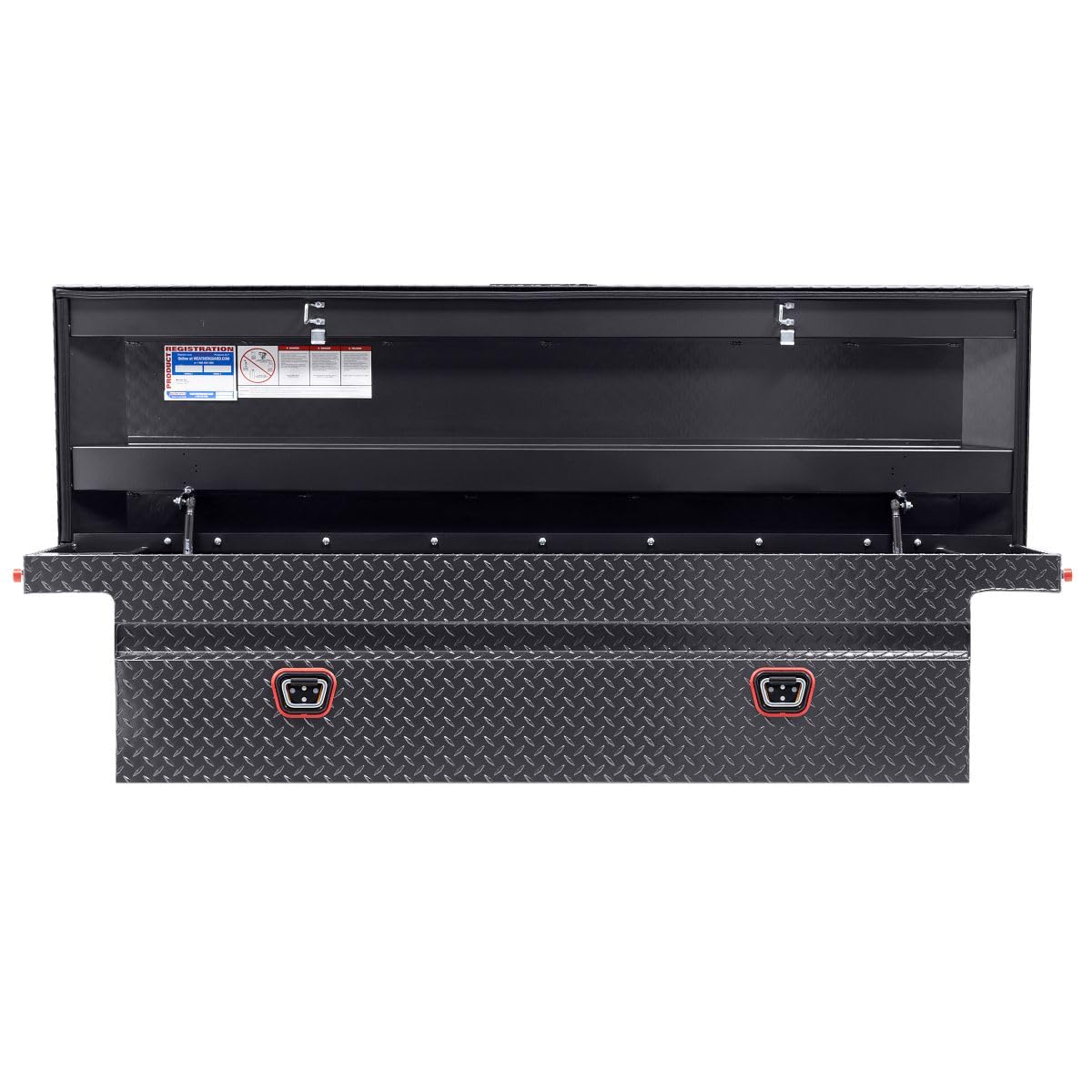 Weather Guard Saddle Truck Box Model 121-6-04, Aluminum, For Full Size Trucks, Low Profile, Gunmetal Gray, 11.0 cu ft capacity