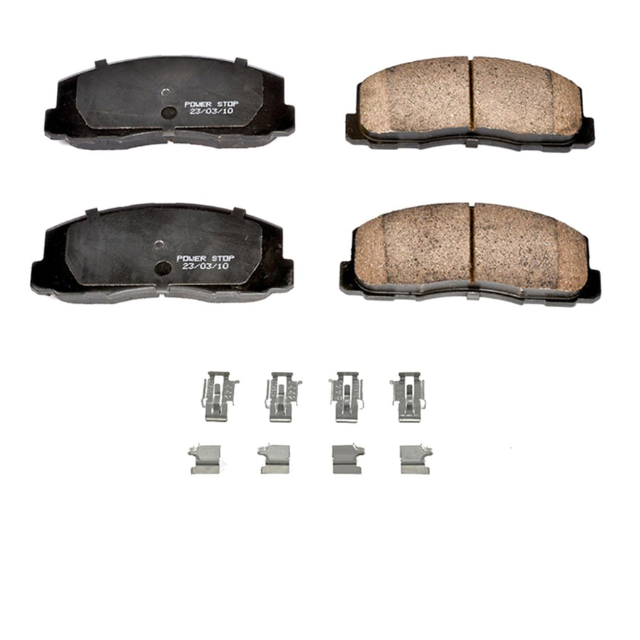 17-328 Power Stop Z17 Front Ceramic Brake Pads with Hardware For Eagle Ta, Mitsubishi Galant, Mitsubishi Mirage, Mitsubishi Tredia, Plymouth Colt [Model Specific]