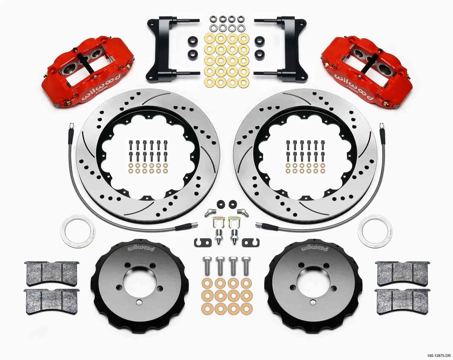 Front Hat Kit FNSL6R,14.00",Drilled, Red