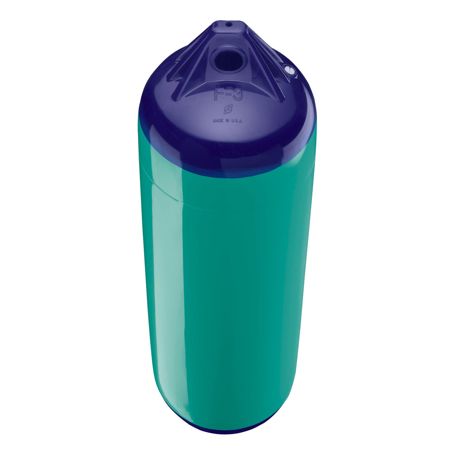 F-3 Standard Polyform Boat Fender Blue Ropehold - Teal