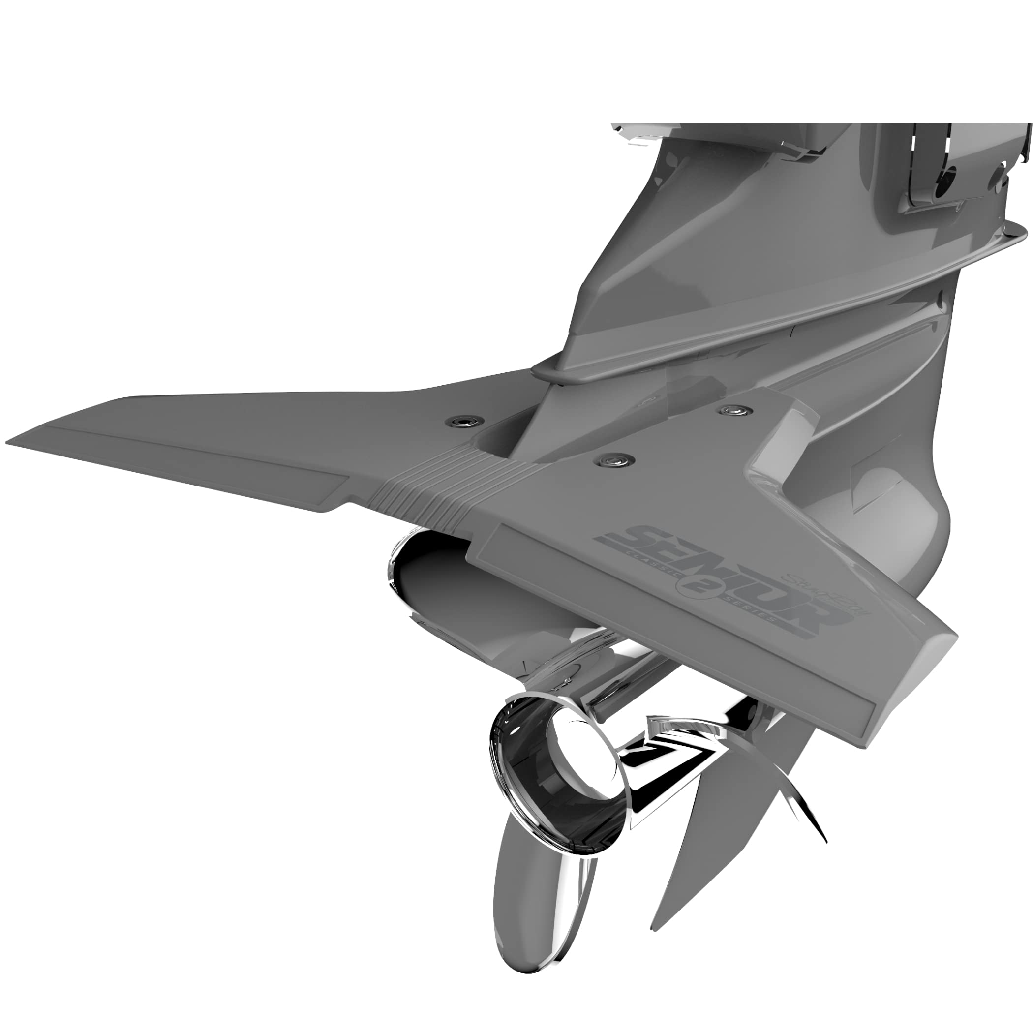HYDROFOILS STINGRAY - Classic Senior 2 Hydrofoils for 40-300 hp (Grey) - Stabilizer Fins for Outboard/Outdrive Motors - Made in The USA