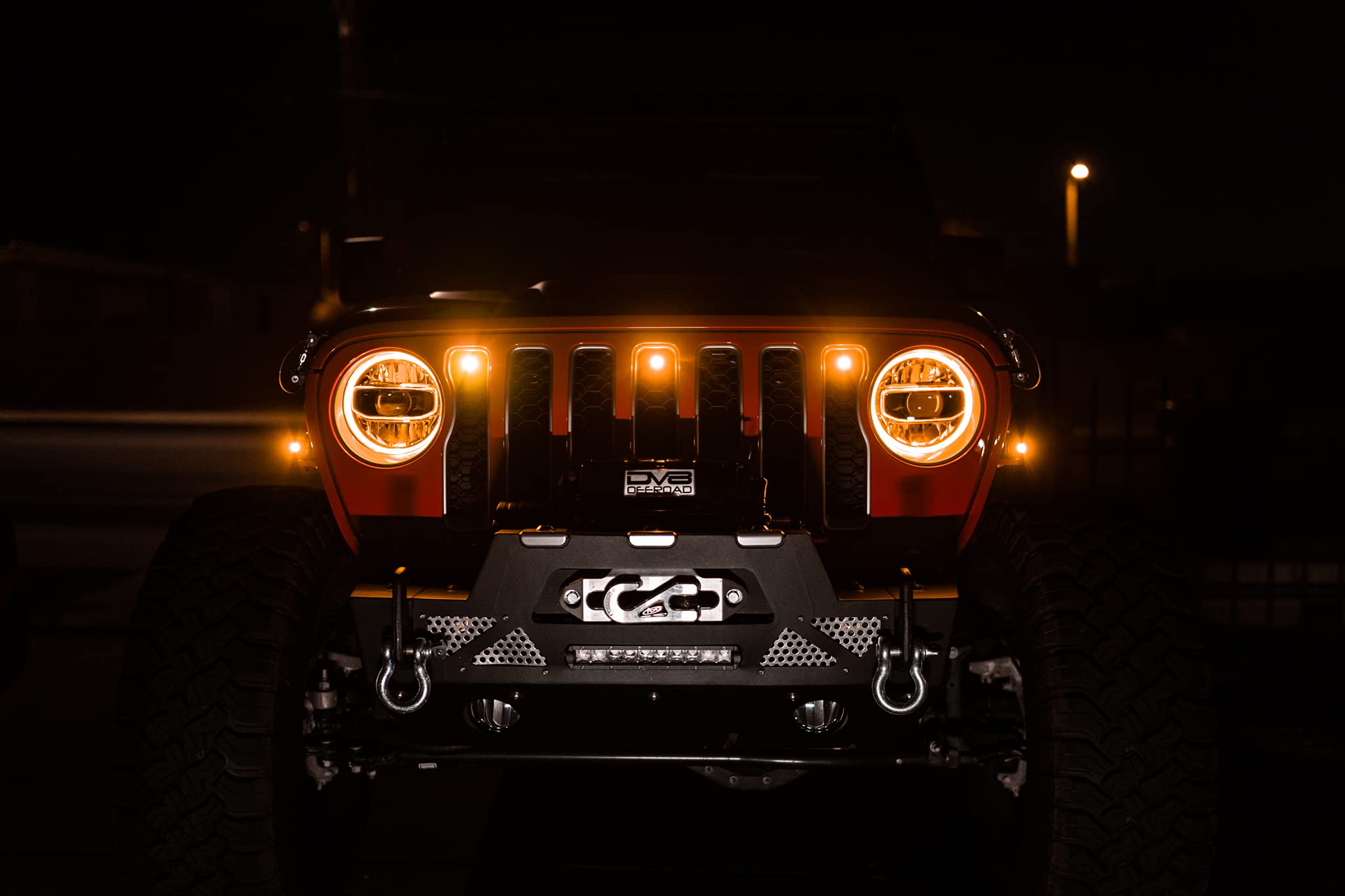 Amber Accent Lights for The Jeep Wrangler JL 2018-2023 | Designed for Inside The Front Grille | Complete Kit | DV8 Offroad