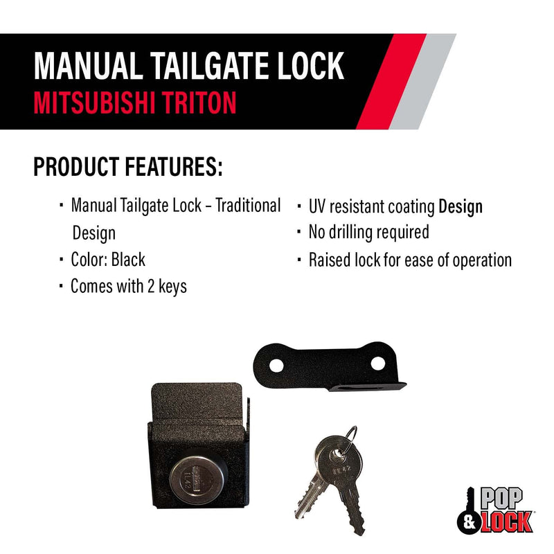 2016-2019 Mitsubishi Pop N Lock Manual Tailgate Lock