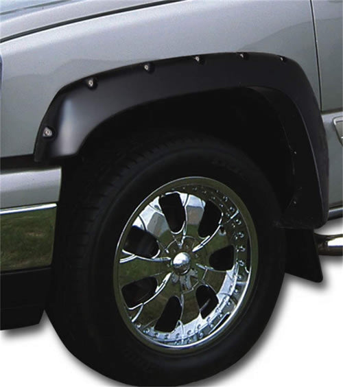 Ruff Riderz Stampede Pocket Style Fender Flares | 2007 - 2010 GMC Sierra 1500, 2500HD, 3500HD (78.7"/97.6" Bed), Smooth Black - 4 Pcs. | 8418-2