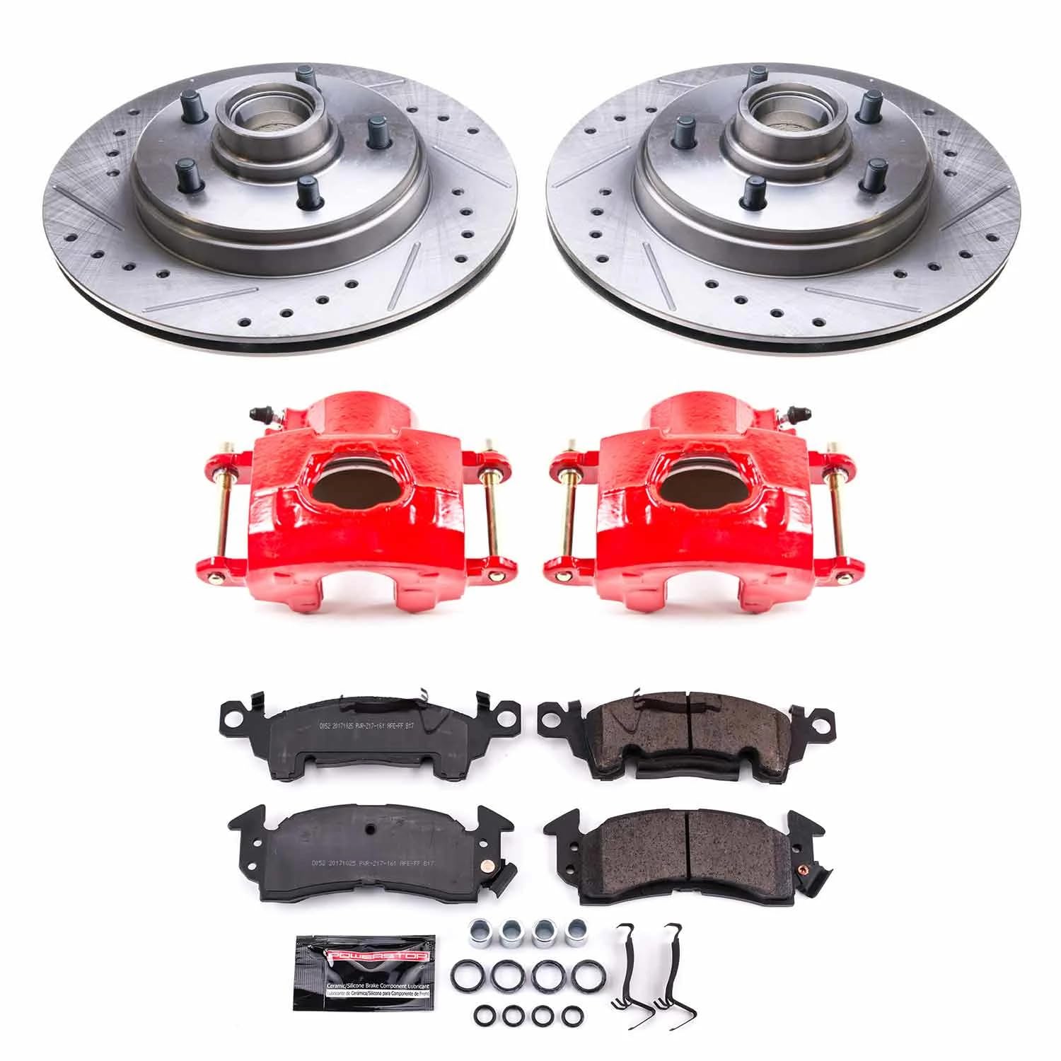 Power Stop Z23 Daily Driver KC4535 Front Brake Caliper Kit-Drilled/Slotted Brake Rotor, Brake Pads & Calipers