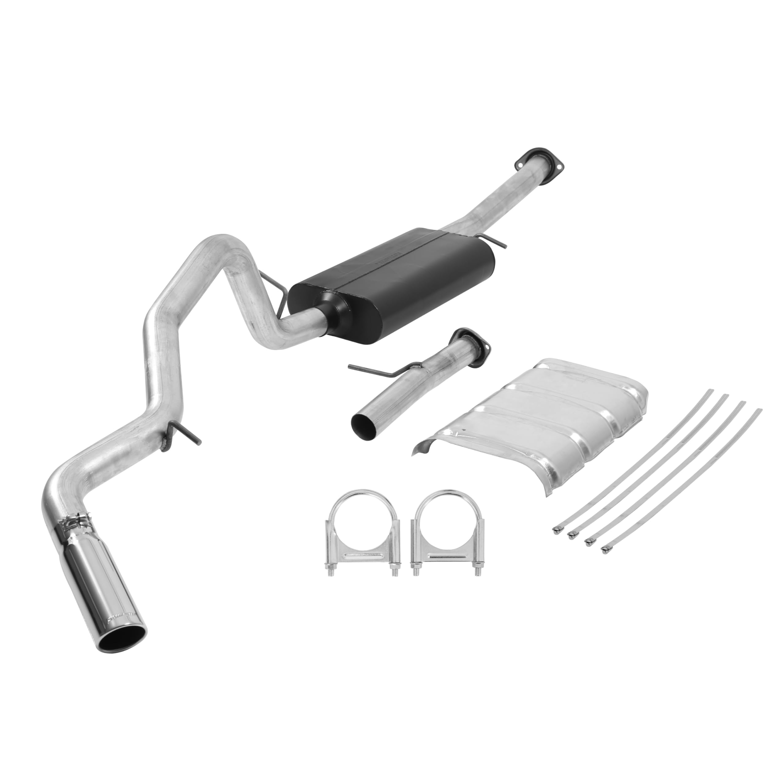 Flowmaster Force II 17344 Cat-Back Exhaust Kit 3 Inch Aluminized Steel 3.5 Inch Polished 304 Stainless Steel Tip Compatible with 2000-2006 Chevy Tahoe GMC Yukon 4.8L 5.3L