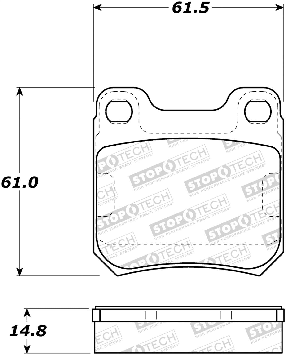 Rear StopTech 308.07090 Brake Pads with Shims and Hardware Street