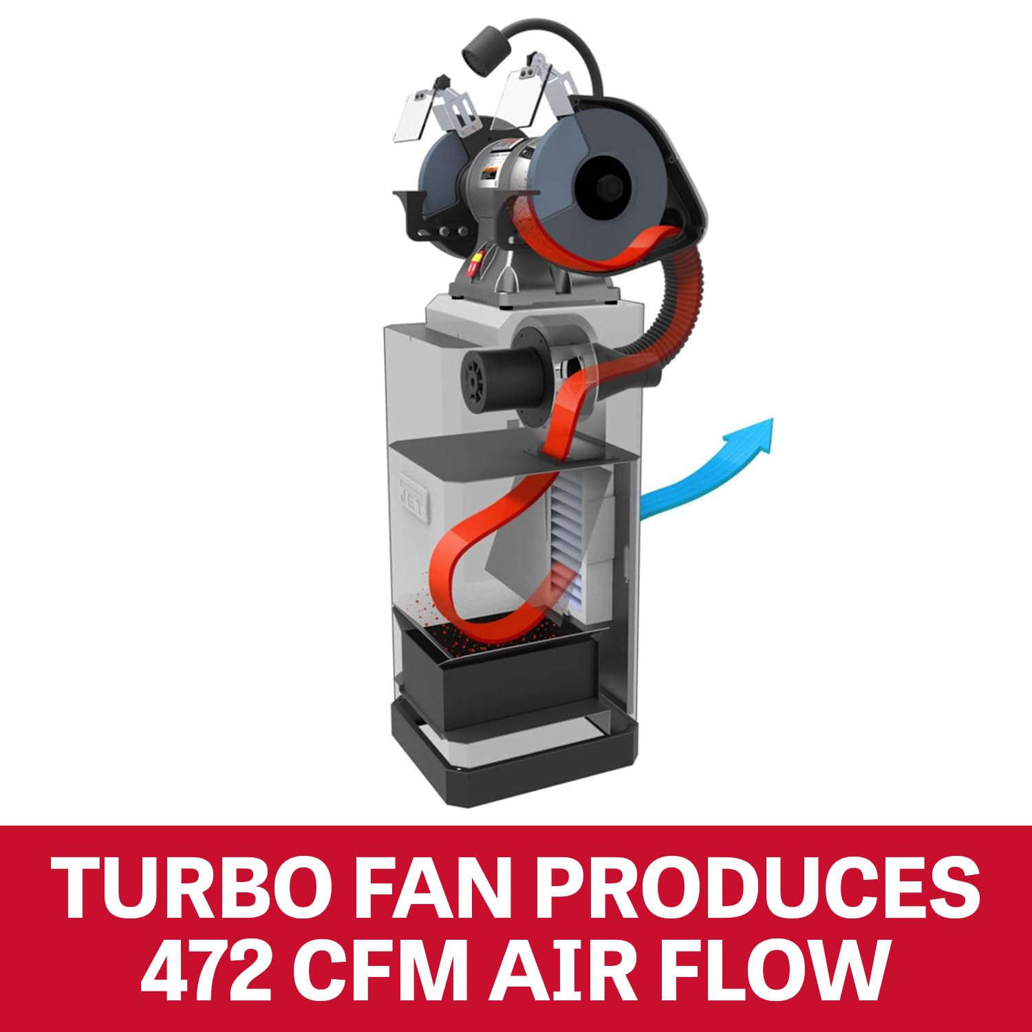 JET Dust Collector Metal Stand, 472 CFM, 1Ph 115V (JDCS-505)
